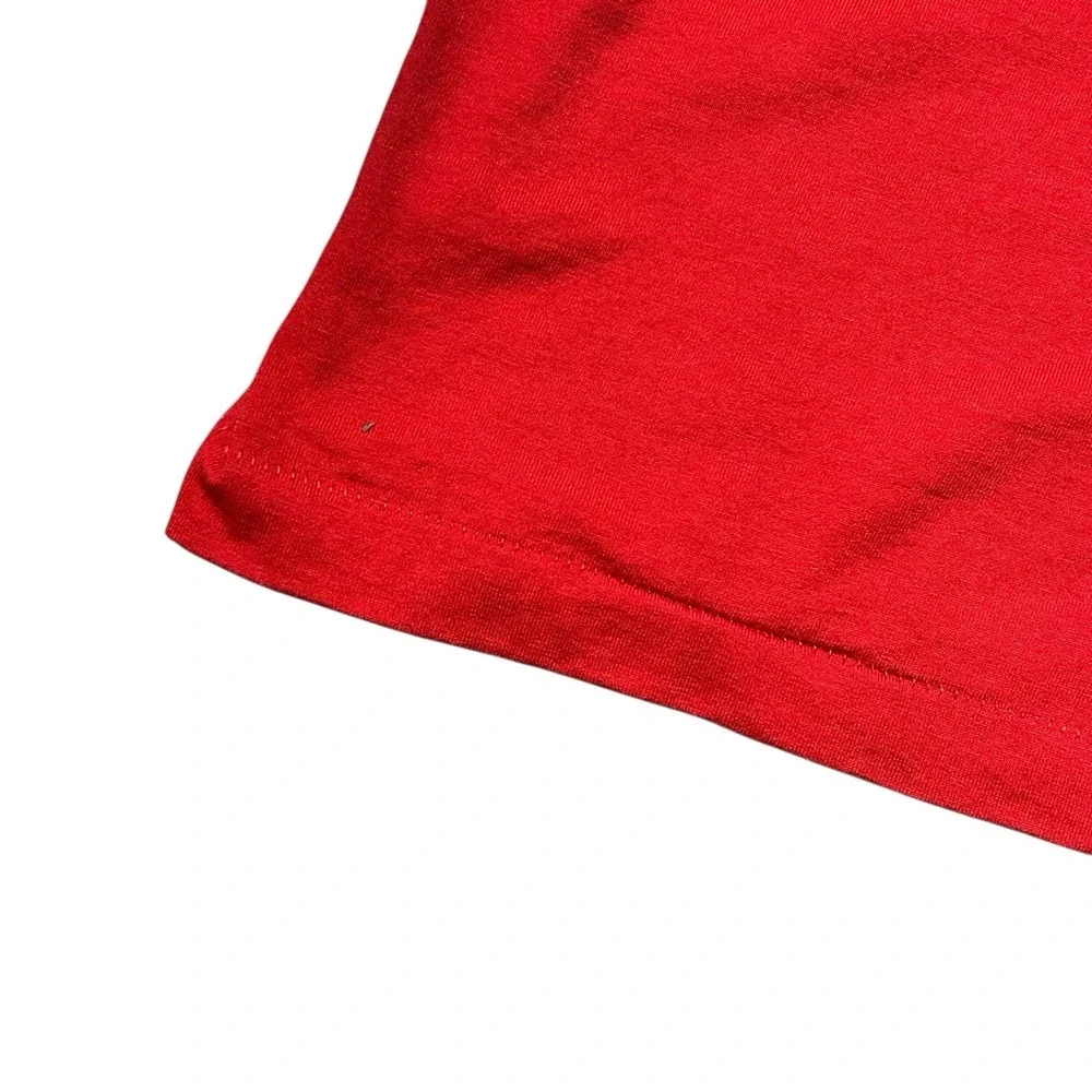 Vtg Screen Stars Best Jesus T Shirt Men's Large Red Religious USA Single‎ Stitch